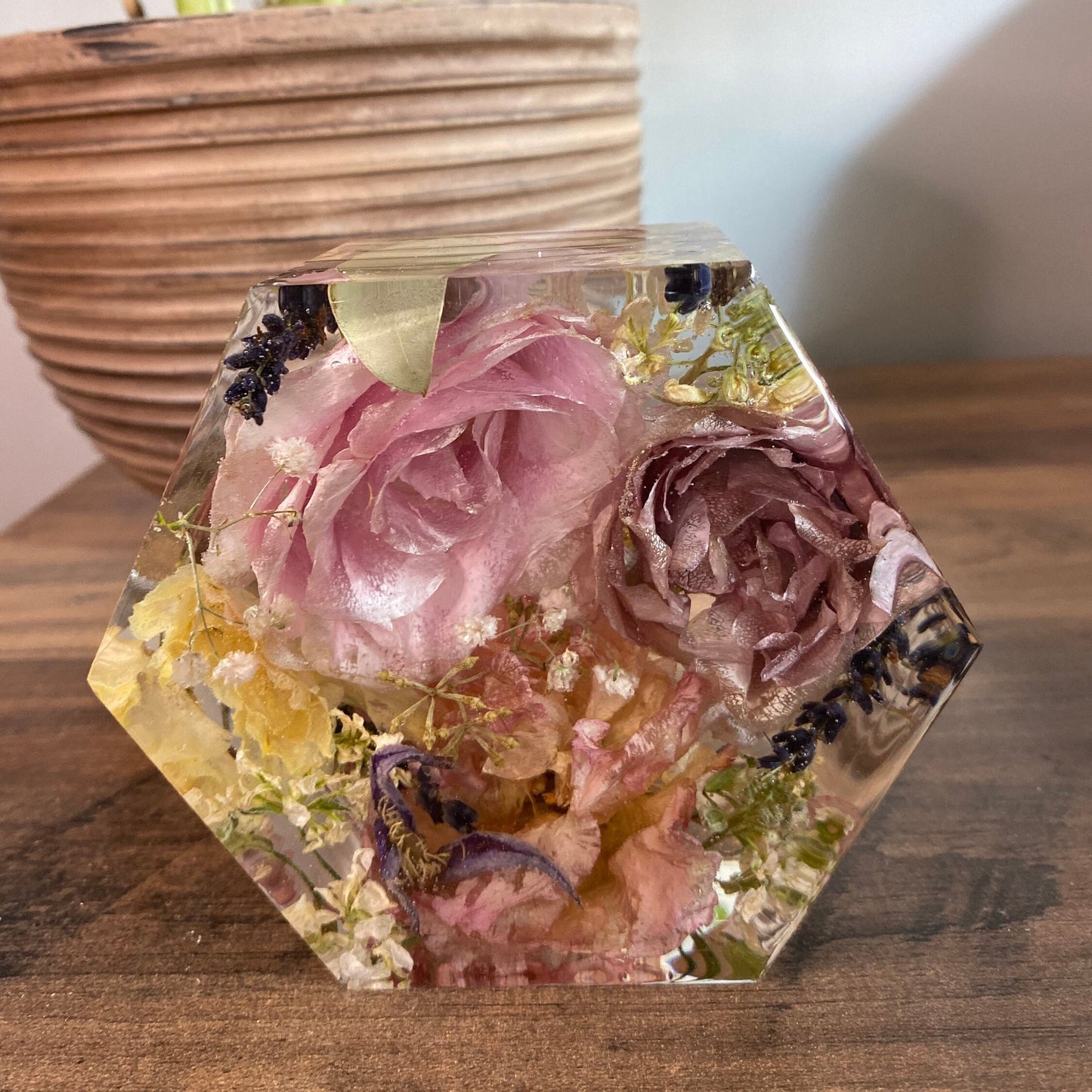 10cm Hexagonal Floral Block