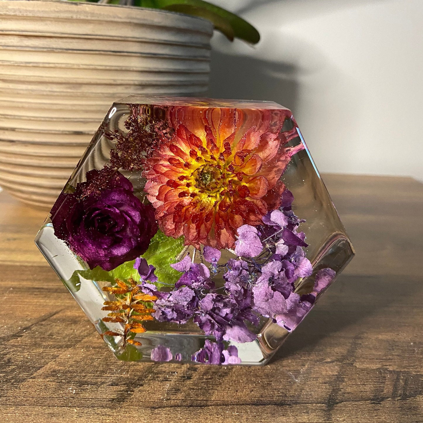 10cm Hexagonal Floral Block