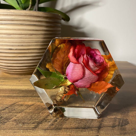 10cm Hexagonal Floral Block