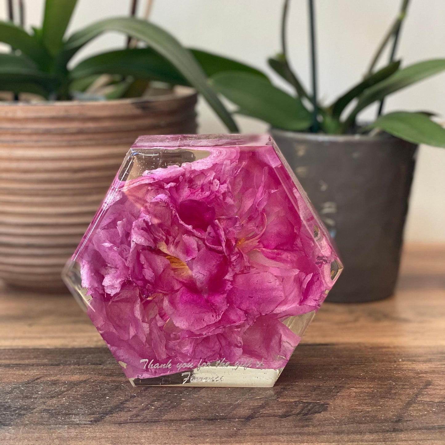 12cm Hexagonal Floral Block
