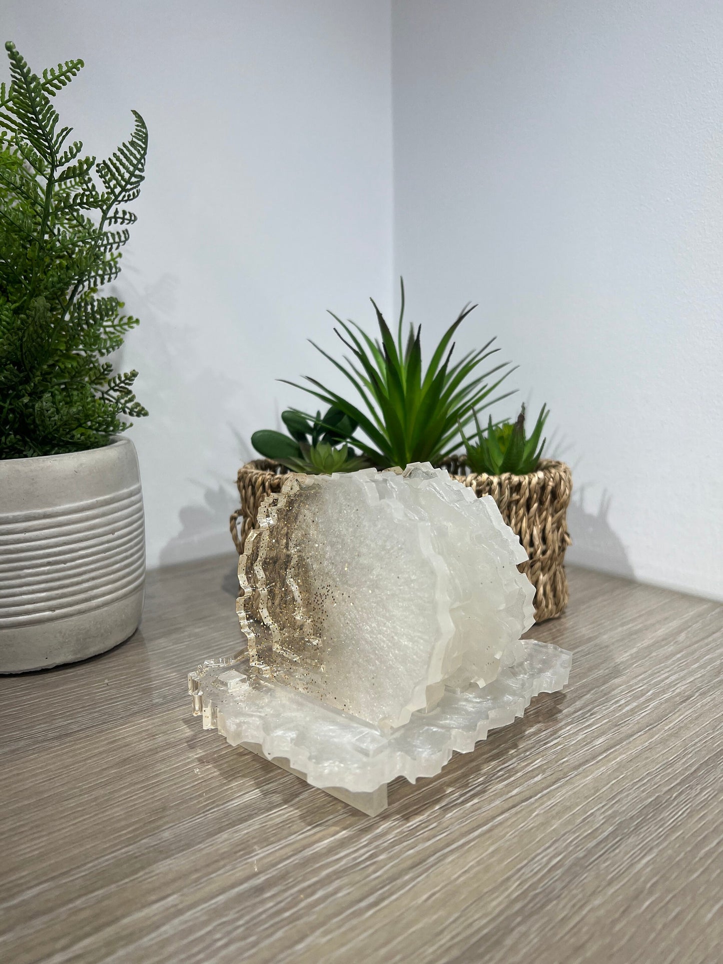Set of Geode coasters with holder