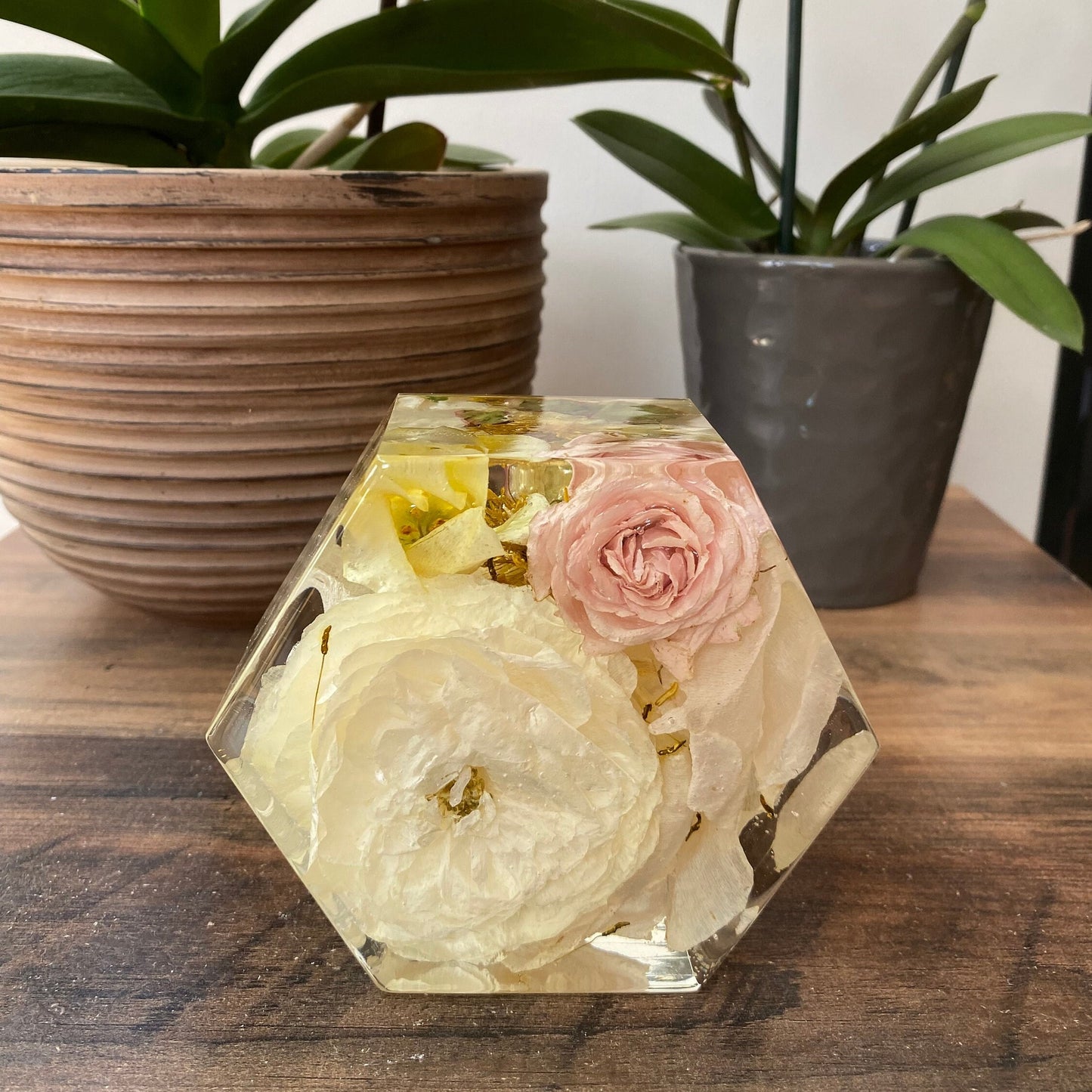 12cm Hexagonal Floral Block