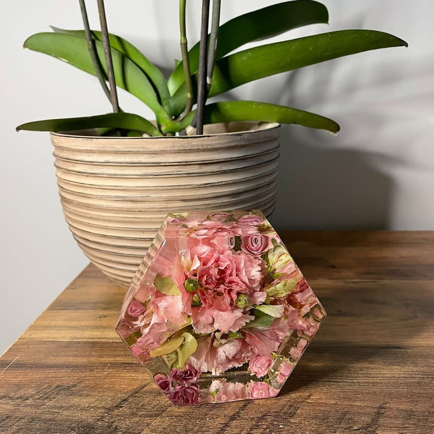 12cm Hexagonal Floral Block