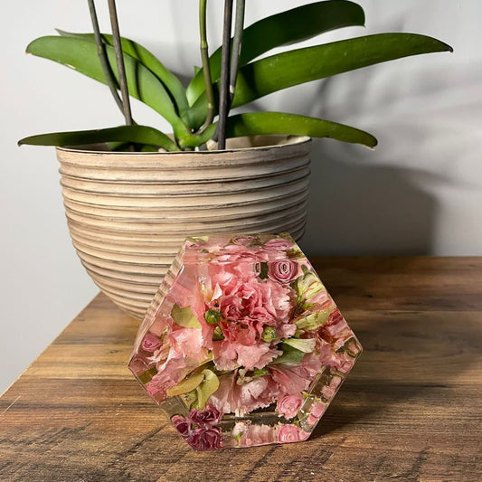12cm Hexagonal Floral Block