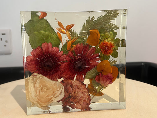25cm Square Floral Block