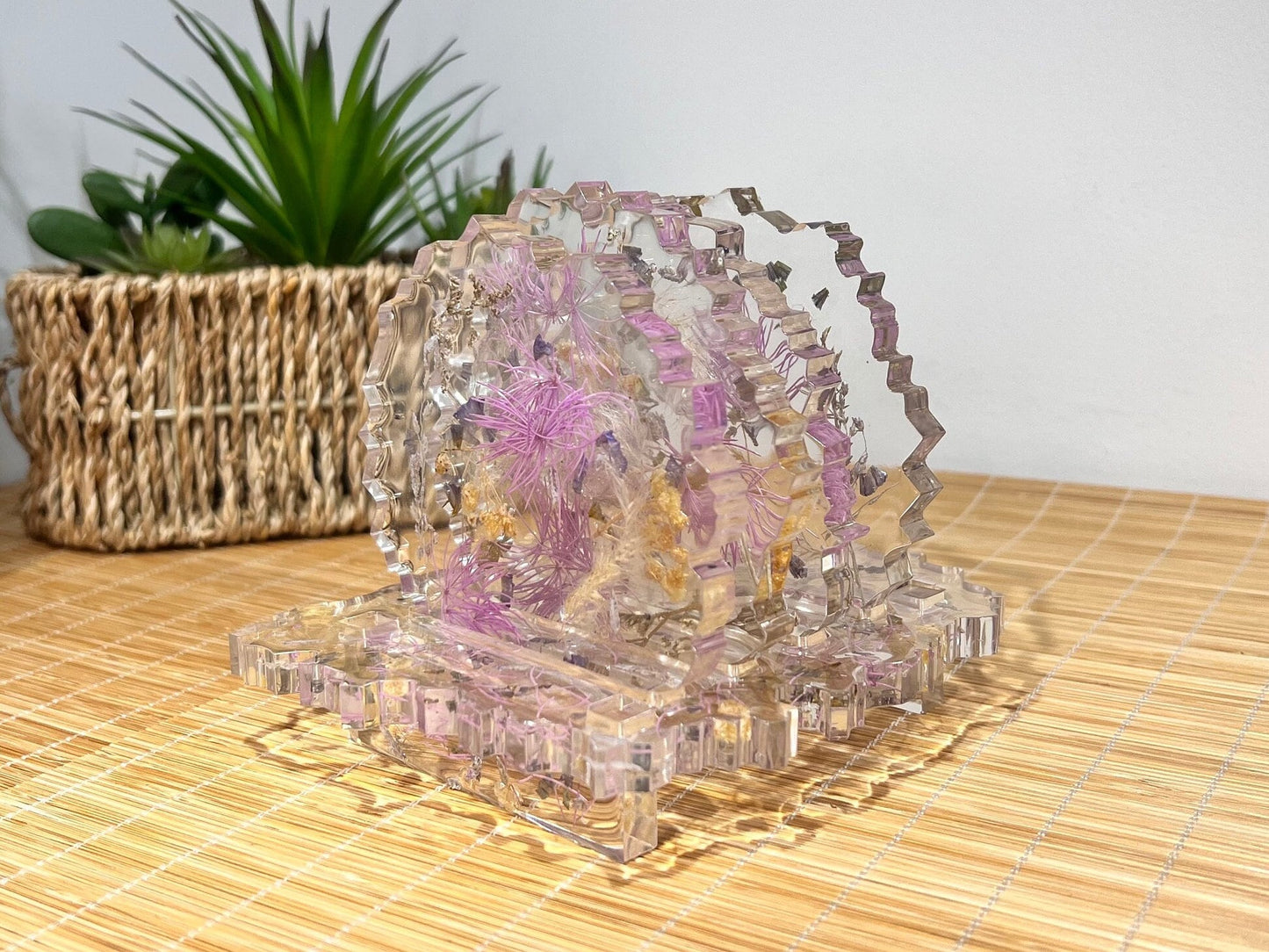 Set of Geode coasters with holder