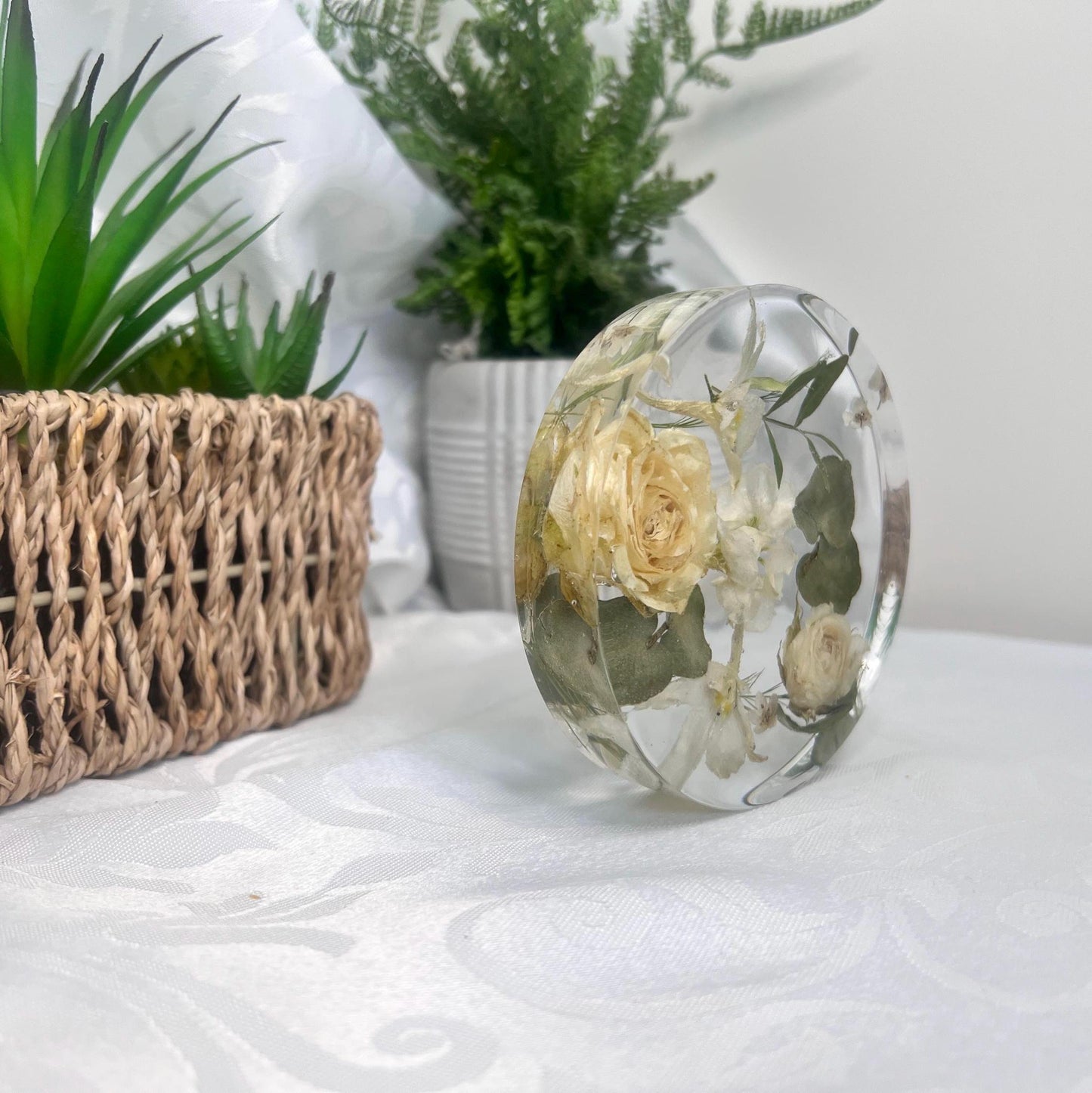 Custom Flower Preservation Coaster, Wedding Bouquet Keepsake