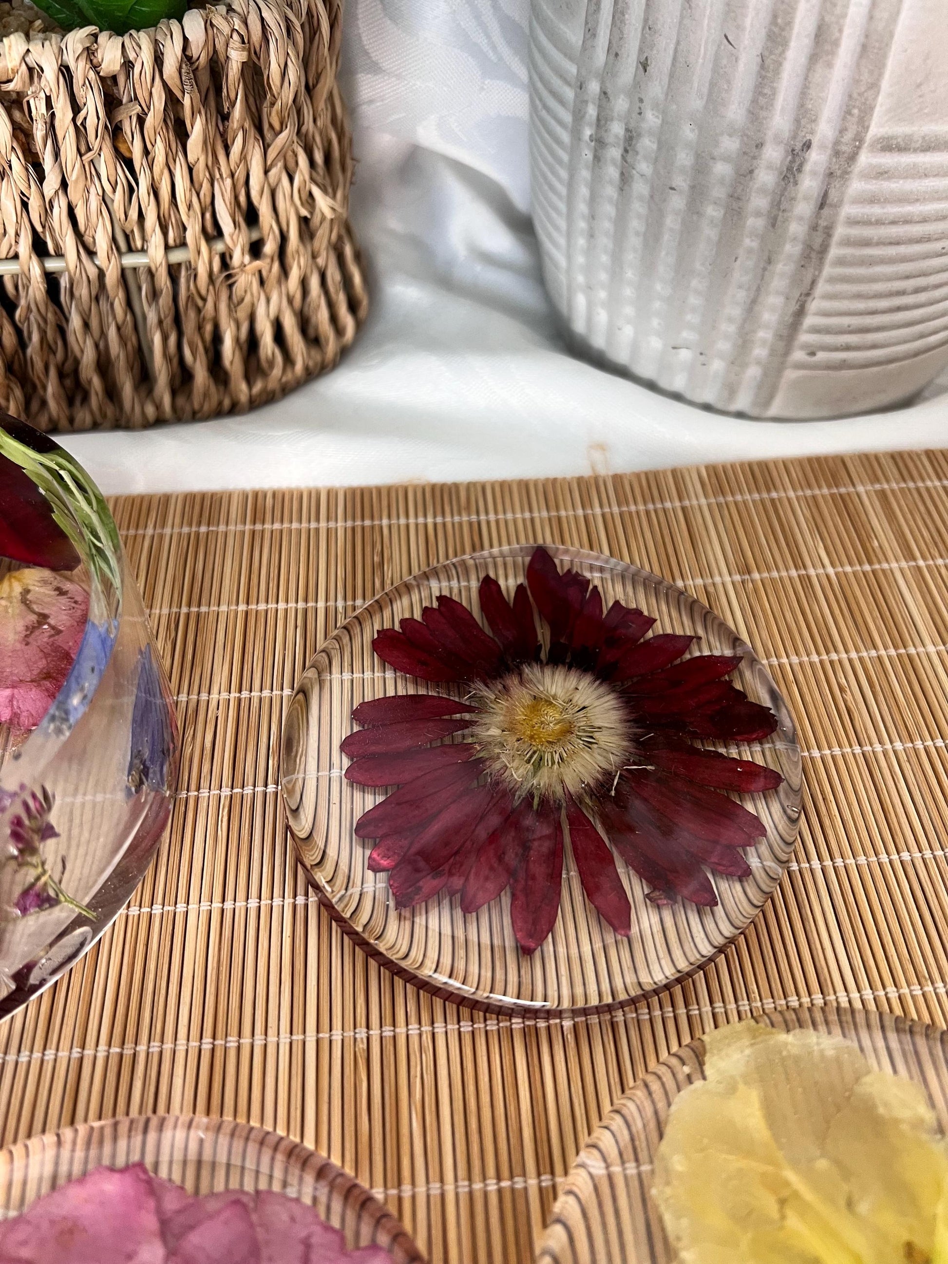 Custom Flower Preservation Coaster, Wedding Bouquet Keepsake