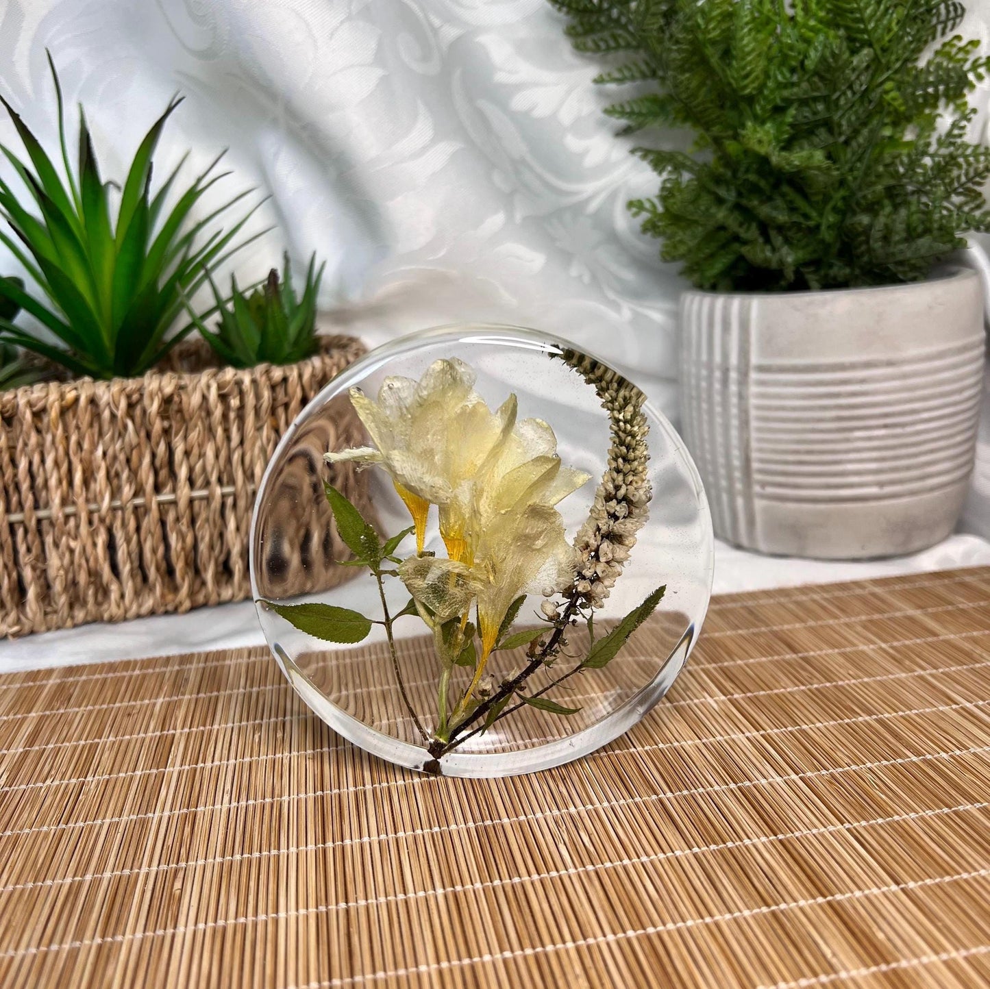 Custom Flower Preservation Coaster, Wedding Bouquet Keepsake