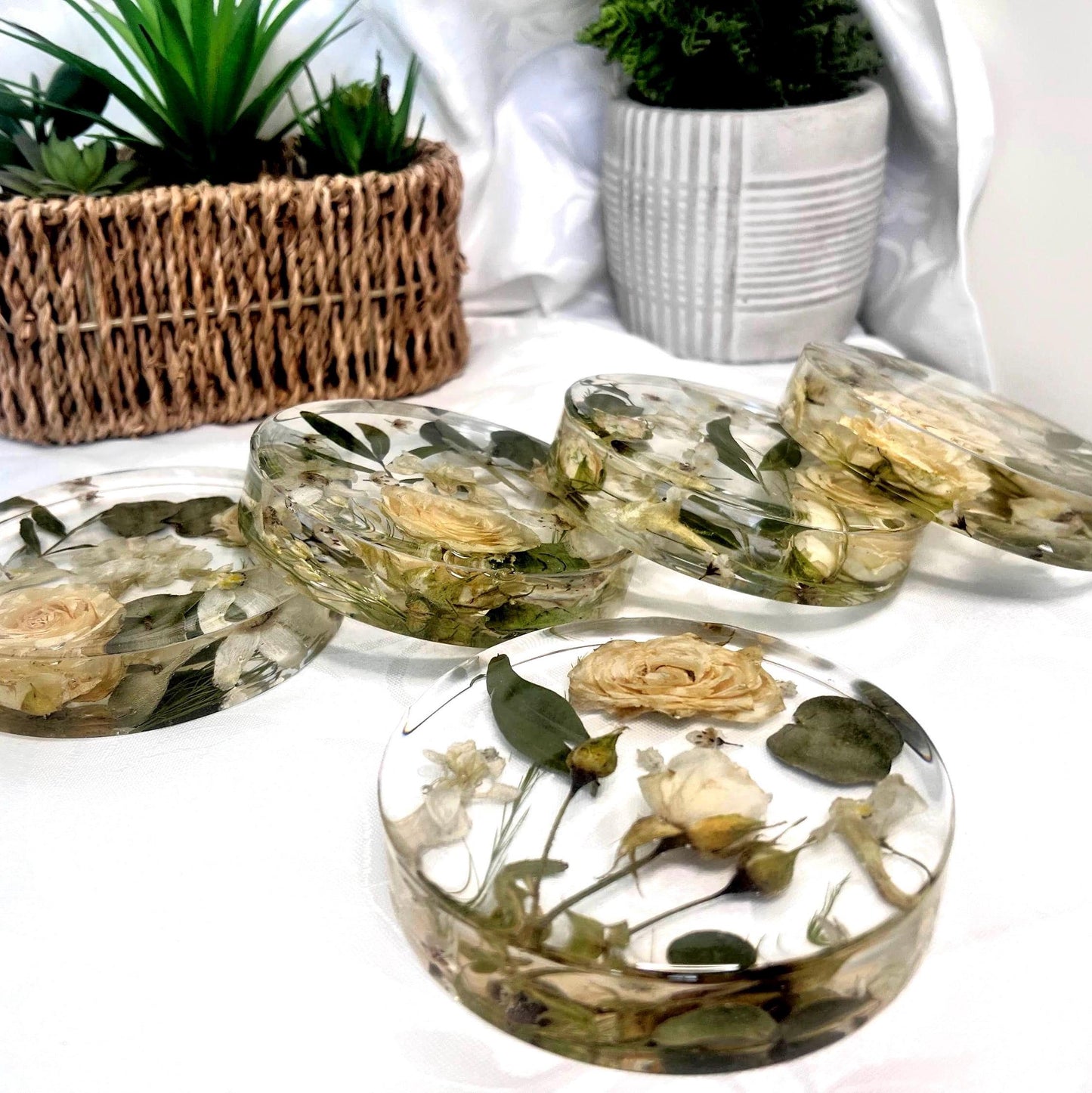 Custom Flower Preservation Coaster, Wedding Bouquet Keepsake