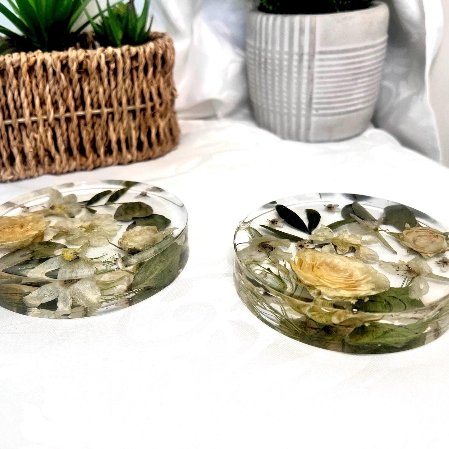 Custom Flower Preservation Coaster, Wedding Bouquet Keepsake
