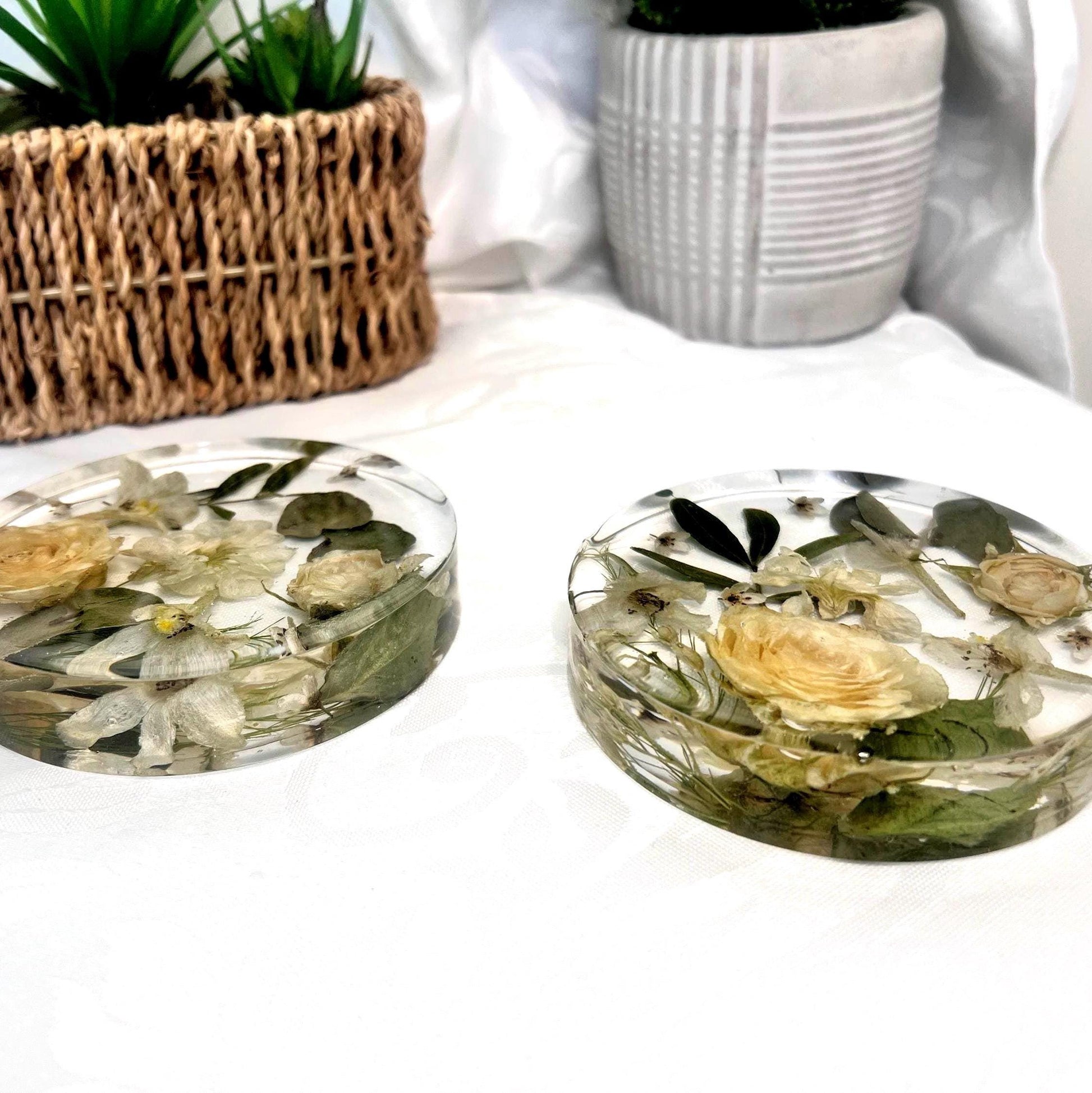 Custom Flower Preservation Coaster, Wedding Bouquet Keepsake