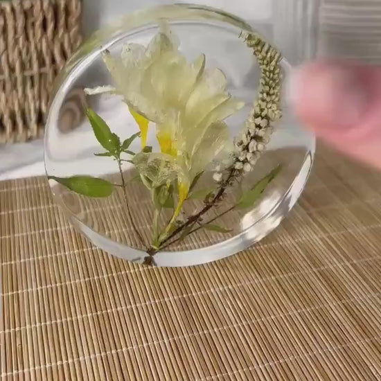 Custom Flower Preservation Coaster, Wedding Bouquet Keepsake